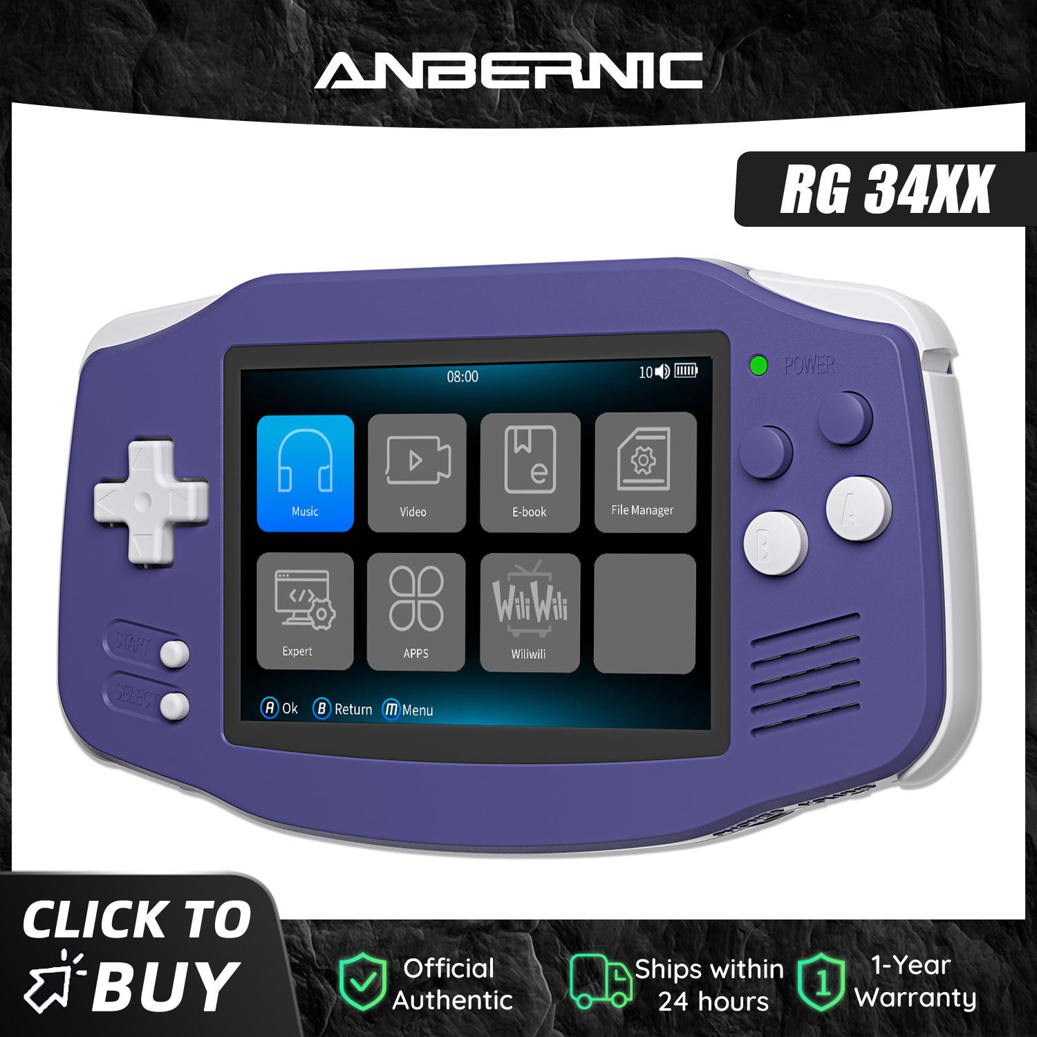 Gaming Console Sale - Anbernic RG34XX 64Bit Retro Handheld Game