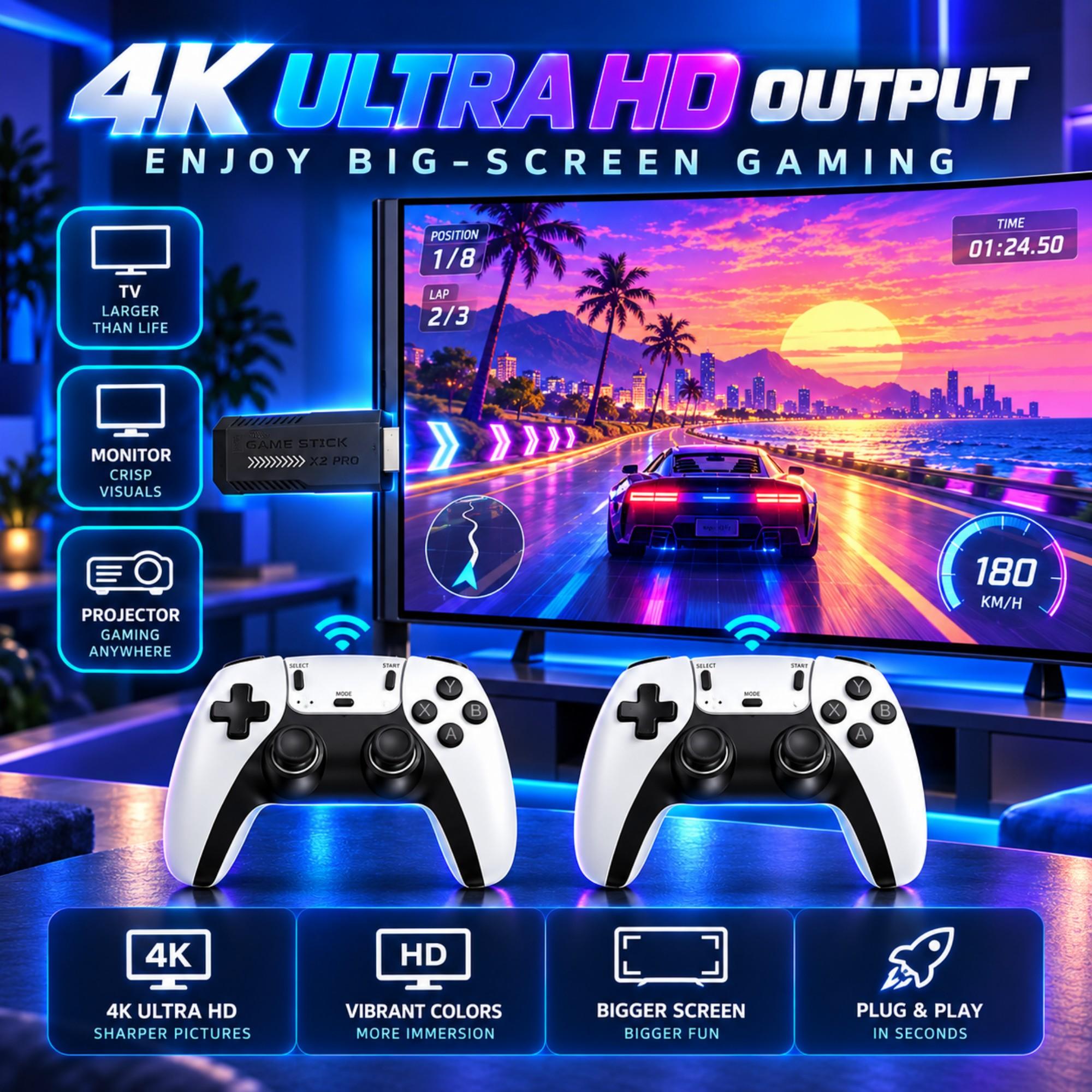 X2 PRO Game Stick 4K HD TV Vid - Gaming Console X2 ulasan dan harga