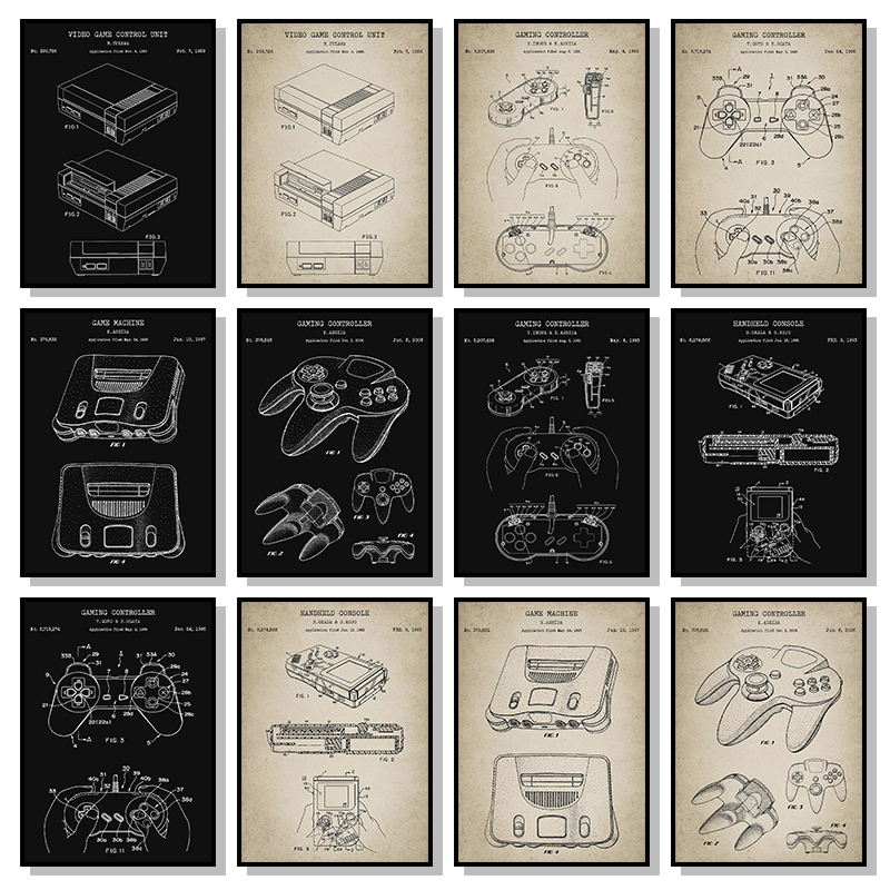 Vintage Game Console Blueprint - Gaming Console Tower ulasan dan harga