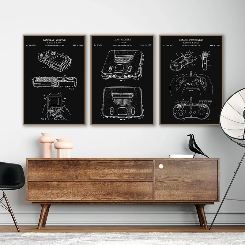 Vintage Game Console Blueprint - Gaming Console Tower ulasan dan harga