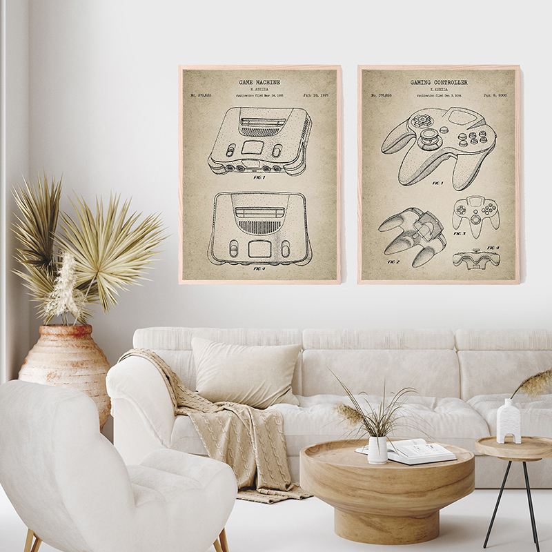 Vintage Game Console Blueprint - Gaming Console Tower ulasan dan harga