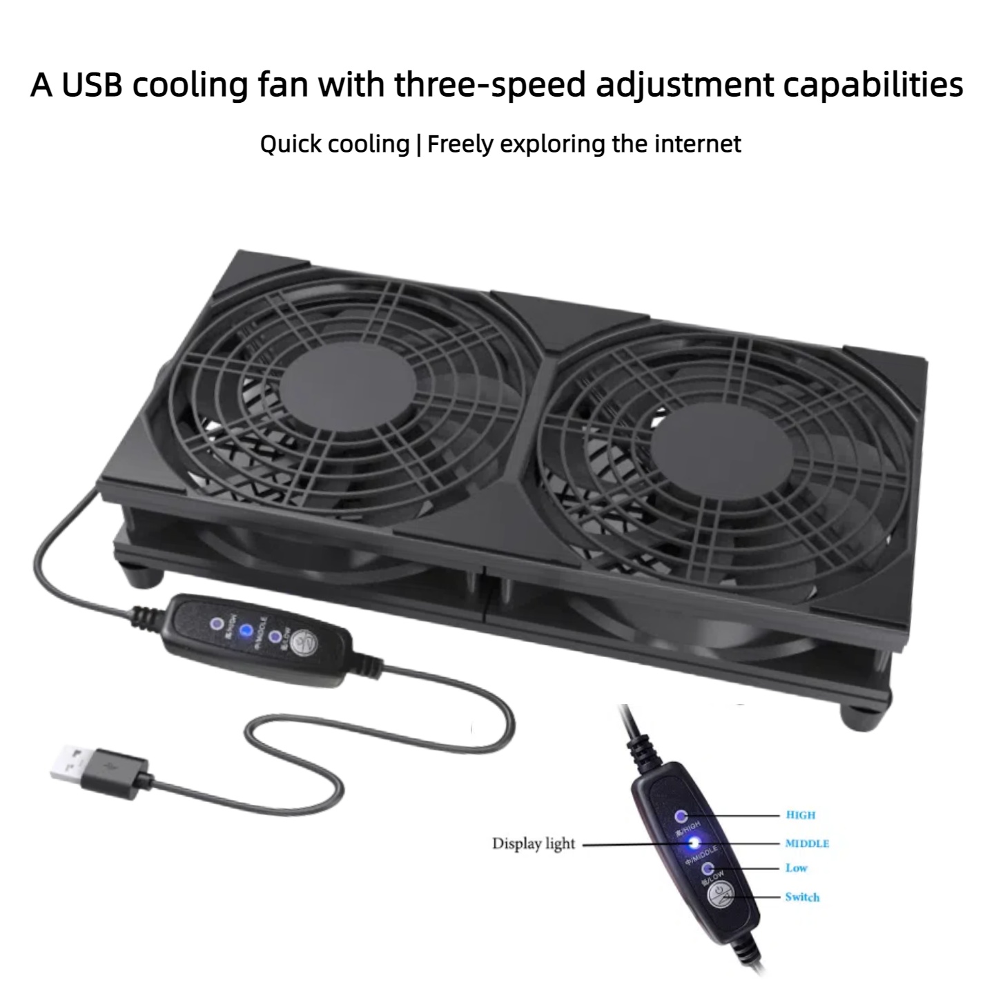 Dual USB Cooling Fan with 3-Sp - Gaming Consoles ulasan dan harga